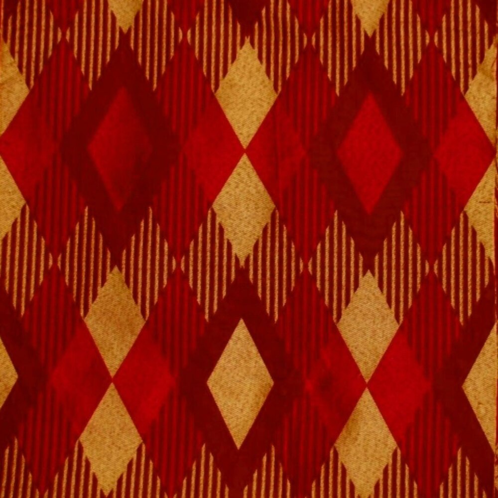 RED & GOLD Diamond Silk BROCADE Decor Fabric Remnants 61" wide
